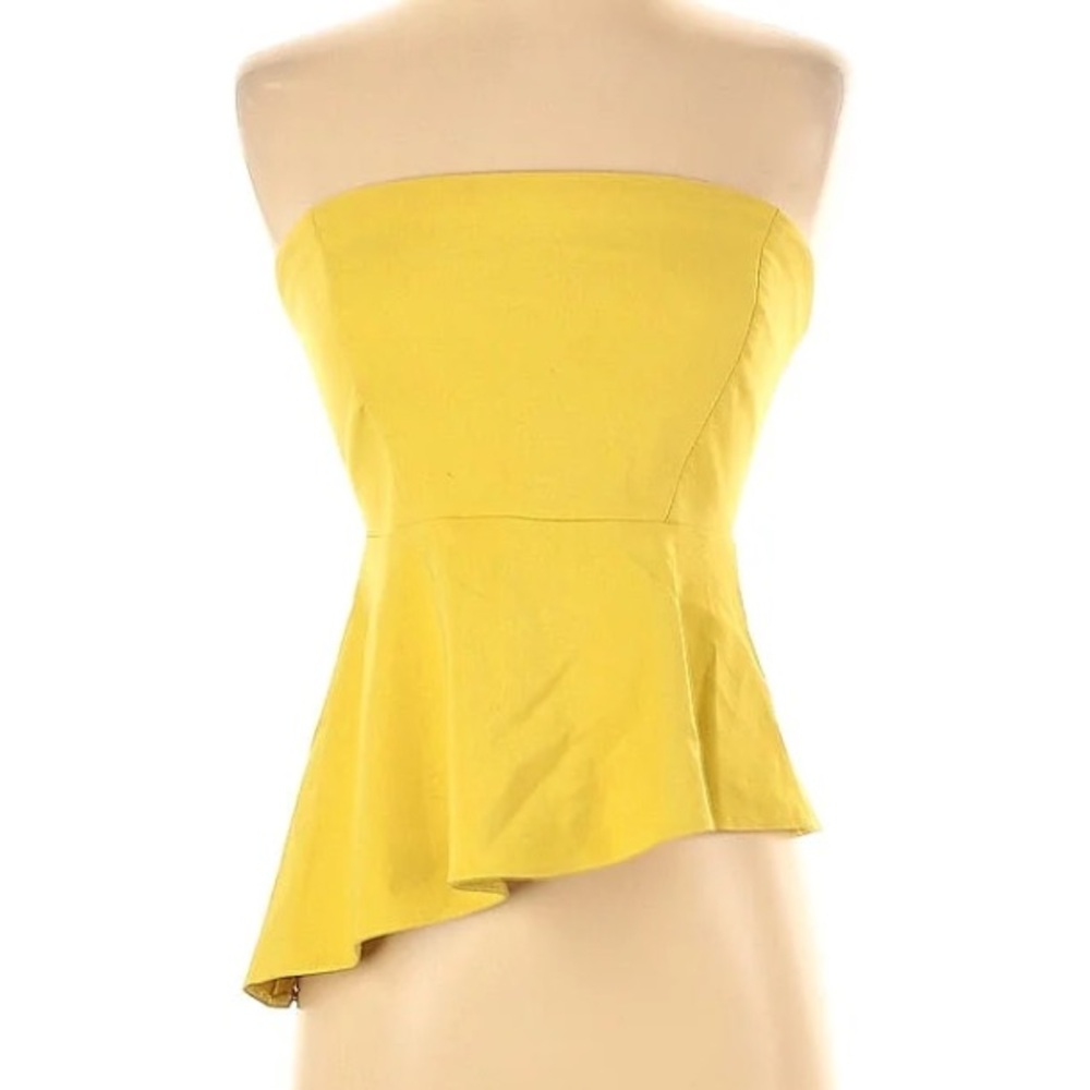 Trafalu Yellow Asymmetric Peplum Top